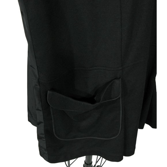 LOGO LOUNGE Lori Goldstein Sz L Black Mixed Knit Woven Material Full Zip Jacket - Picture 3 of 5